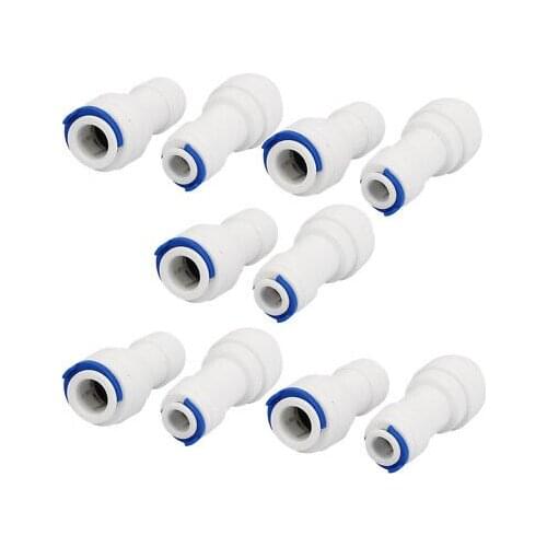3/8" Tube to 1/4" Tube Push Fit Straight Quick Connect 10pcs for RO Water System