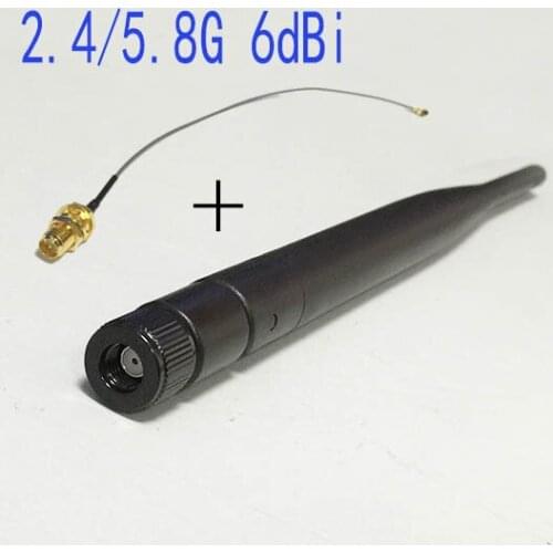 2.4Ghz/5.8Ghz 6dbi gain Wifi Antenna Omni RP-SMA male connector Wireless + RP-SMA female to IPX connector cable 15cm for router