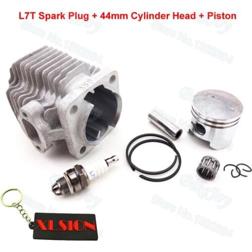 3 Electrode L7T Spark Plug + 44mm Cylinder Piston Kit For 49cc 2 Stroke Mini Moto Pocket Dirt Bike Quad ATV Minicross Motorcycle