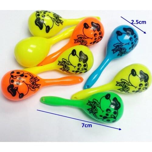 4 pc Mini Plastic dog Maracas 424 Kids Fiesta Party Goody Loot Bag Filler Birthday Favour Toy Supply novelty Pinata prize gift