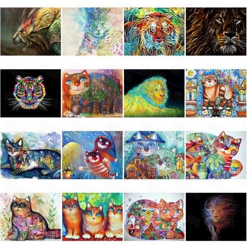 Diy Diamond Painting Animals Color Watercolor Painting Impressionist Modern Living Room Decoration Painting Hanging Painting