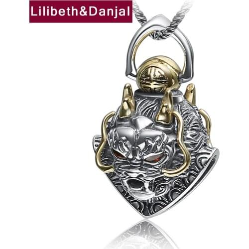 Dragon King Bell Amulet Pendant 100% Real 925 Sterling silver Ethnic Vintage Necklace Pendant fine Jewelry 2018 New Arrival FP56