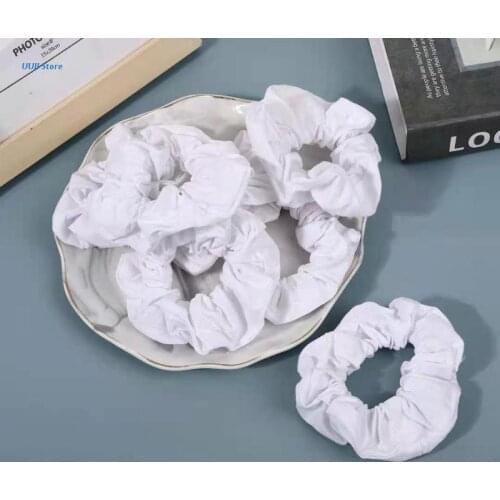 White Scrunchies for DIY Tie-dye Elastic Hair Ties Hair Scrunchies Headwear Hair Ropes Cotton Hair Supplies Accessories