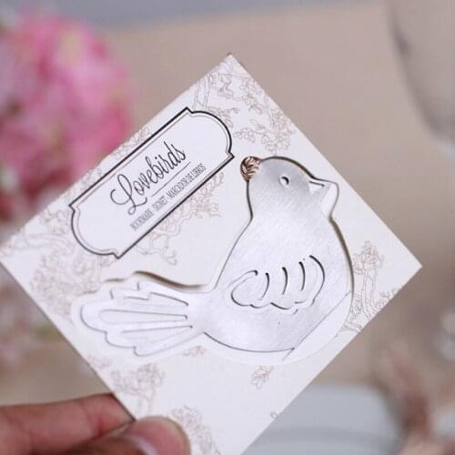 Free Shipping 12PC Love Bird Bookmark Favors Wedding Favors And Gift Obsequios Boda Wedding Souvenir Party Supplies