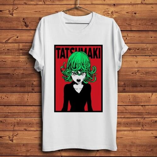 Tatsumaki funny anime tshirt Men White Casual short sleeve T Shirt Unisex manga ONE PUNCH MAN Otaku streetwear Tee