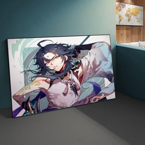 Xiao Immortal game genshin impact Game poster home decor hd painting wall painting bedroom anime Study Bedroom Bar Cafe Wall