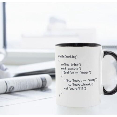 Coffee Mug Ceramic Cup Color Handle Colour Inside Gifts Coffee Program for Programmers