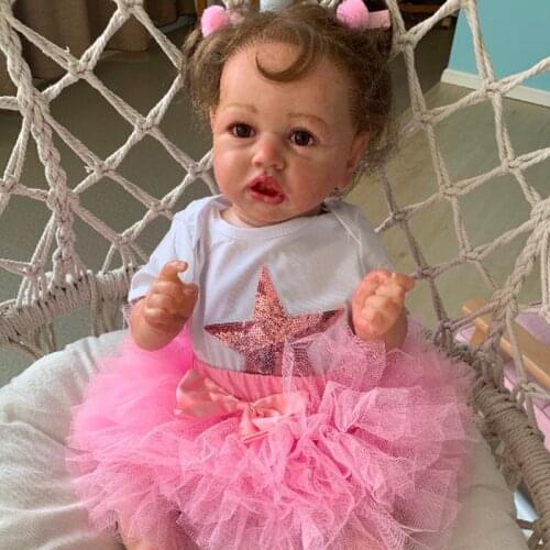 High Quality 56CM Rebirth Doll Realistic Reborn Baby Cute Pouting Baby Doll For Newborn full Silicone Doll Lifelike child gift