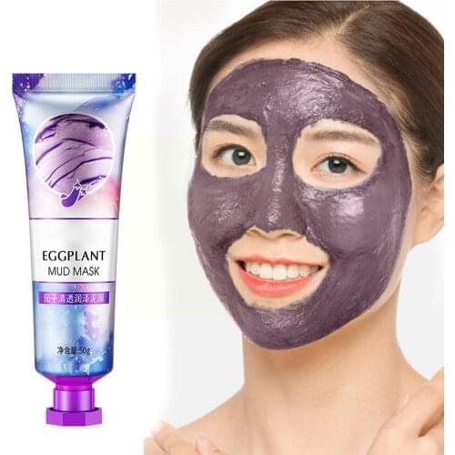 50G Eggplant Clear Mud Mask Cleans Pores And Refreshes Anti-aging Mask Mask Acne Washable Moisturizing M0D3