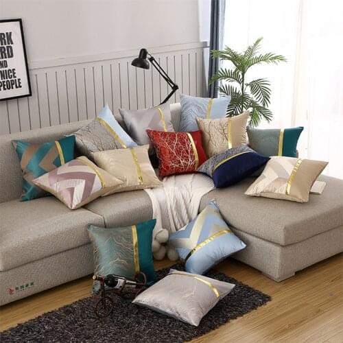 Polyester Throw Cushion Cover Geometric Jacquard Pillowcover Living Room Sofa Office Cushions Cover Decoration PillowCase 40800