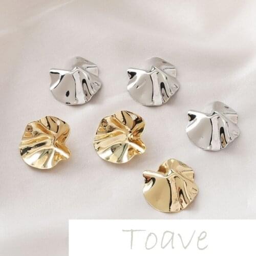 Irregular folds, round concave copper pendant, color retention, electroplating diy earrings handmade basic material accessories