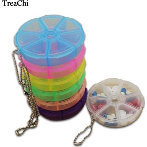 7pcs/Lot 7 Days Weekly Tablet Pill Medicine Box Holder Storage Organizer Container Case Pill Box Splitters 8*2cm Color Random