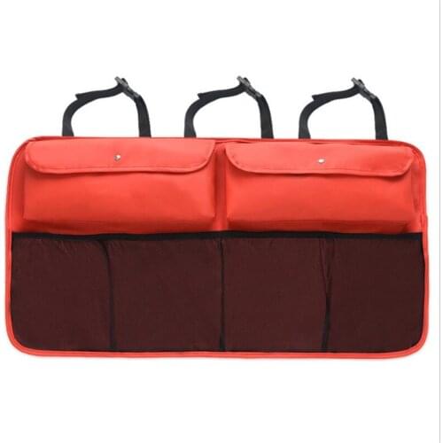 New car trunk storage bag large capacity with mesh back seat leather seat bag