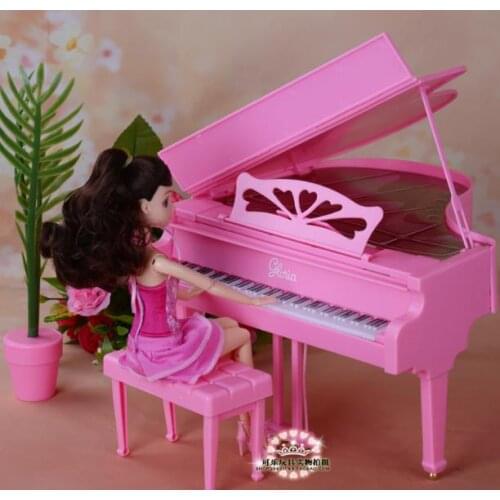 Original for barbie doll musician piano 1/6 bjd doll ccessories house home furniture musical instruments child toy gift