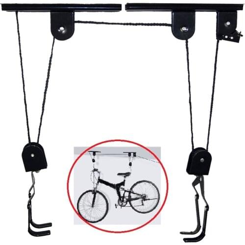 MBT Road Bike Hold Rack Bike Bicycle Lift Ceiling Mounted Hoist Storage Garage Hanger Pulley Rack Metal Lift Assemblies