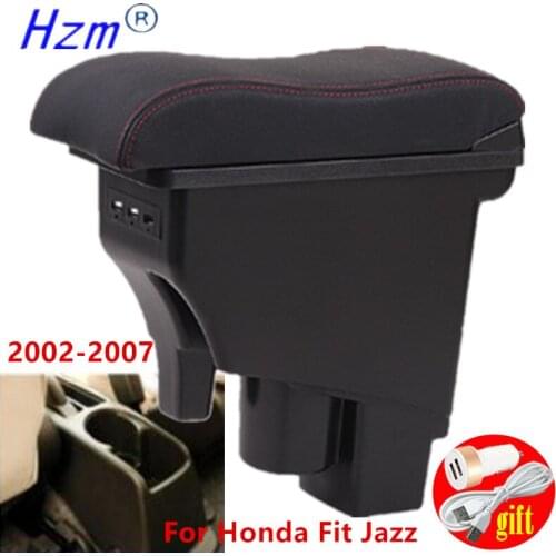 For Honda Fit Armrest For Honda Fit Jazz 2002 2003 2004 2005 2006 2007 Car Armrest box Retrofit parts Interior Storage box 3USB