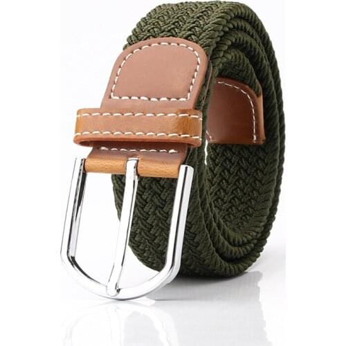 Casual Belt Mens Woven Elastic Belt Retro Elastic Womens Decorative Rubber Band Wide Belt Female Brown Belt Width Buckle Width