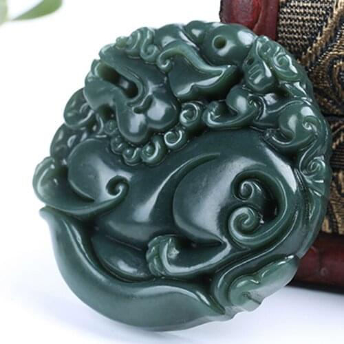 Natural He tian Jade Pi Xiu Jade Pendant Jewelry Lucky Exorcise evil spirits Auspicious Amulet Jade Pendant Fine Jewelry