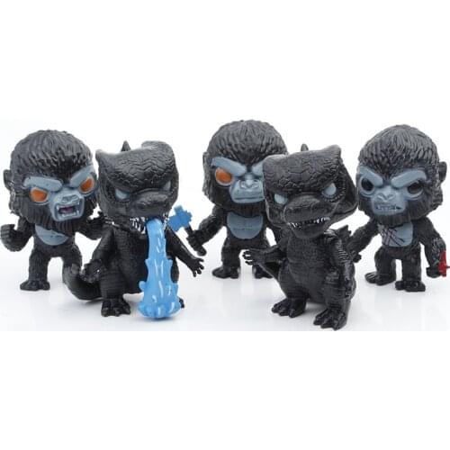 Q Version Shin Gojira Vs Kong Action Figure Model Collectible Toy Gift 5PCS/Set