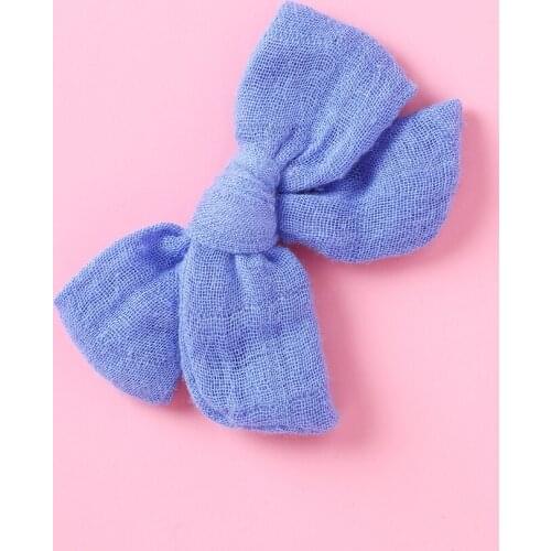 Handmade Linen Fabric School Girls Hair Clips 9.5*6cm Cotton Bows Hair Barrettes Kids Girls Hairpins