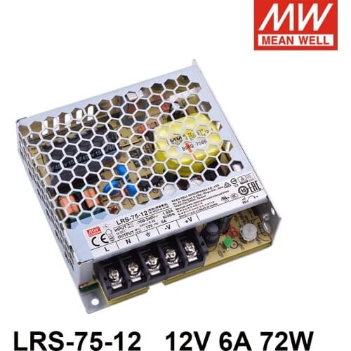 Mean Well LRS-75-12 85-264VAC TO DC 12V 6A 72W Single Output Switching Power Supply Meanwell Led Driver