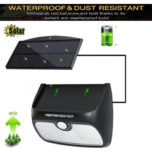 Led Solar Street Light Outdoor Waterproof PIR Motion Sensor Solar panels can be separateddeck fence landscape garden wall Lamp