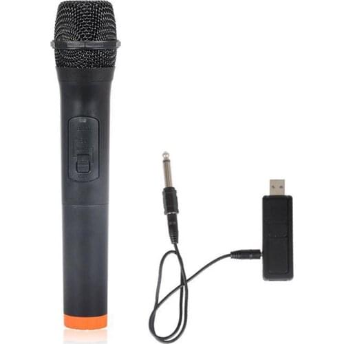 UHF 3.5mm 6.35mm Handheld Wireless Microphone Karaoke Mic with USB Receiver