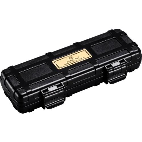 Portable Waterproof Travel Cigar Case Built in humidifier Dustproof Shockproof Cigar Holder moisturizing Storage Box Gift B0051