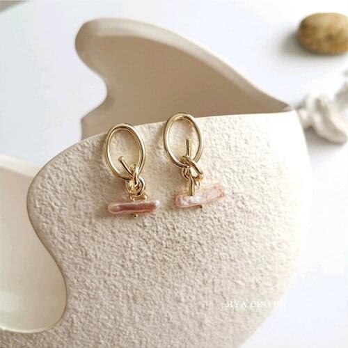 S925 Silver Ear Needle Stud Earrings Natural Irregular Pearl With ECO Brass 14Kreal Gold Korea Jewelry for Women HYACINTH Hot