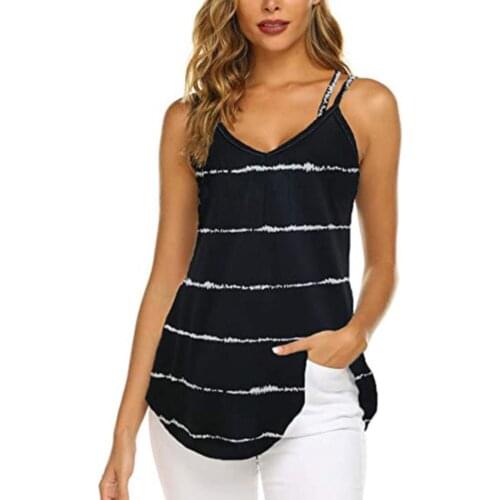 Tops Mujer Sexy Casual Summer Top Women Camis Fashion Casual Stripe Print Loose Short Sleeved Camisetas Mujer Manga Corta חולצות