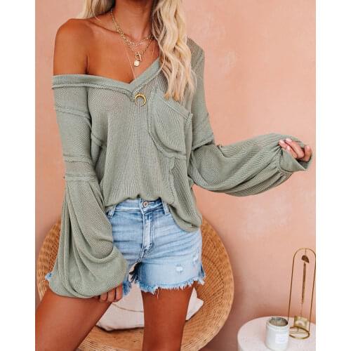 Fashion Women Autumn Winter Sweaters Hollow Out Design See Throough V-Neck Long Sleeve Solid Color Casual Loose Knitted Top