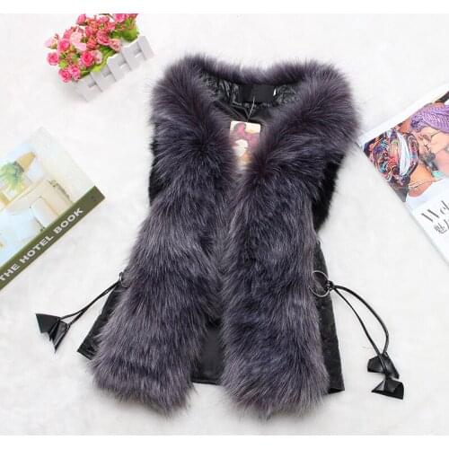 Faux Fox Fur Vest Women Winter Fashion Artifical Fox Fur Vests Woman Warm Fake Fox Fur Coats Female Ladies 18 YY1472