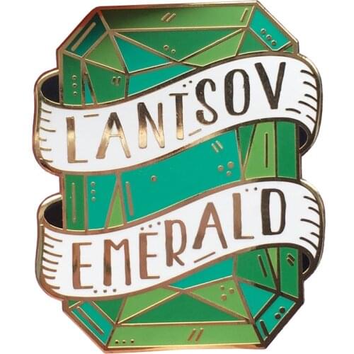 Lantsov emerald Enamel pin Grisha trilogy literature brooch book art badge Nikolai Lantsov bookworm gift shirt jackets accessori