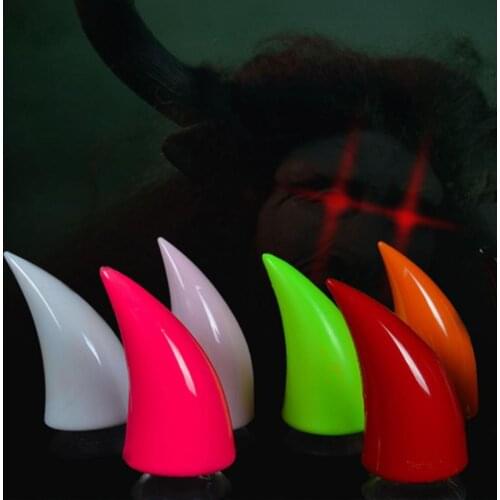 1Pc Motorcycle Helmet Cool Devil Ox Horn Decor Suction Cup Headwear Accessory
