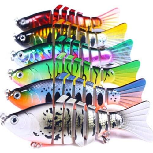 1pcs/Winter fishing gear Bionic Multi-section Swim hard bait10cm/15.5g Artificial Wobbler Rotating Trolling pike carp crank lure