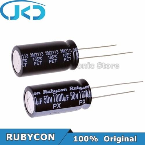10pcs RUBYCON 1000UF 50V 12.5*25mm 1000UF50V 50V1000UF 12.5x25mm Aluminum Electrolytic Capacitor 100% Original