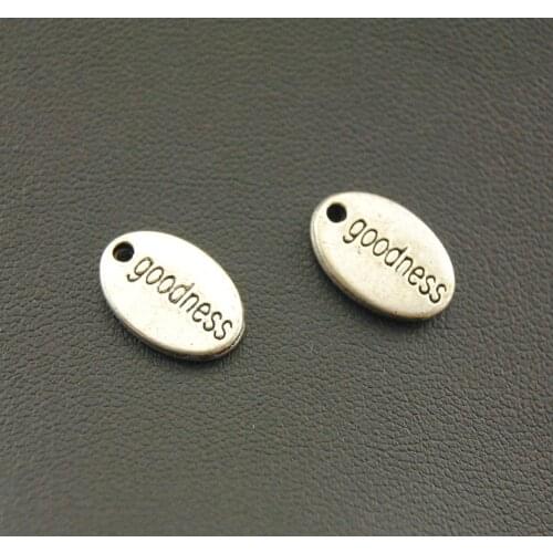 10pcs Silver Color Goodness Letter Charms Handmade Charms Pendants Jewelry Findings A1086