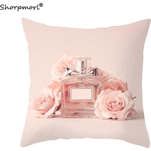 2021 Newest Perfume Bottle Cushion Cover Pillow Case Home Decor Polyester Sofa Car Throw Pillows Housse De Coussin 45x45cm