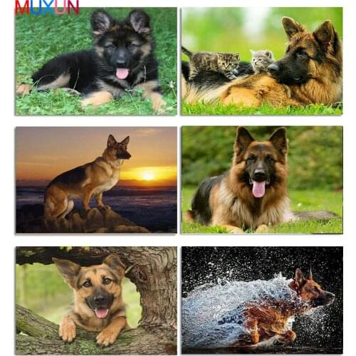 Full 5D Diamond Embroidery Home Decor Diy German Shepherd Dog Resin Dog Diamond Painting Cross Stitch Diamond Mosaic Decor Lx876