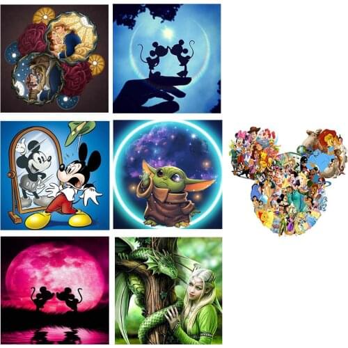 Disney New 5d Diamond Embroidery Art Landscape Diy Full Diamond Mickey Mouse Diamond Painting Mosaic Home Decoration Gifts