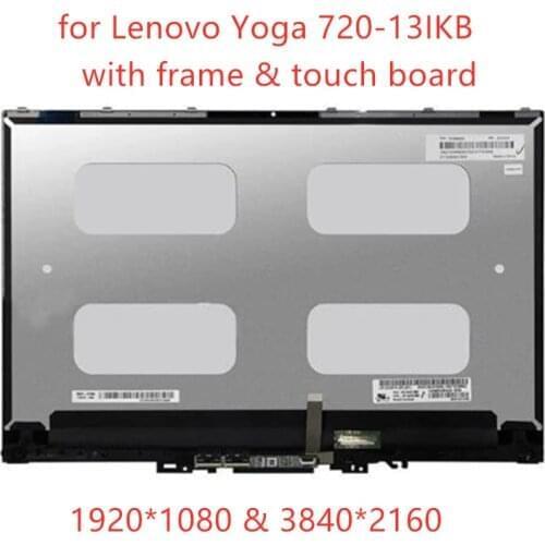 Free shipping 13.3" for Lenovo Yoga 720-13 720-13IKB 5D10N24290 LCD panel Touch Screen Digitizer Assembly+Bezel replacement