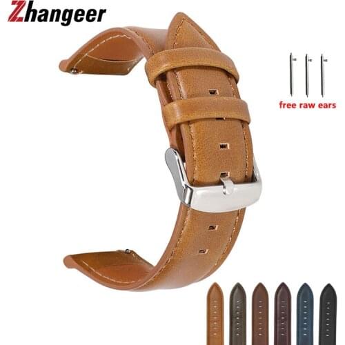 Quick Release Leather Watch Band Crazy Horse Leather Retro Watchband Wrist Strap Mens Strap 18mm 20mm 22mm Watch Accessories