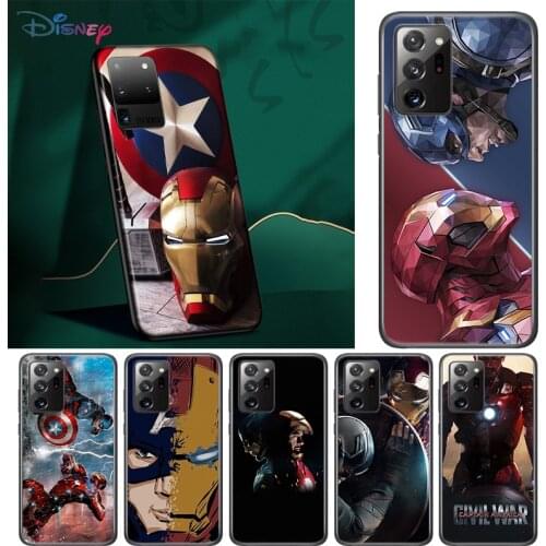 Captain America and Iron Man For Samsung S20 FE A91 A81 A72 A71 A52 A51 A42 A41 A32 A31 A21S A21 A12 A11 A02 Plus Phone Case