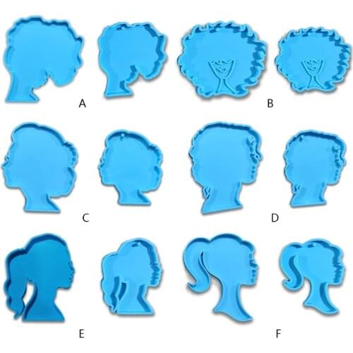 Human Head Series Epoxy Resin Mold Keychain Pendant Silicone Mould DIY Crafts Jewelry Casting Tool