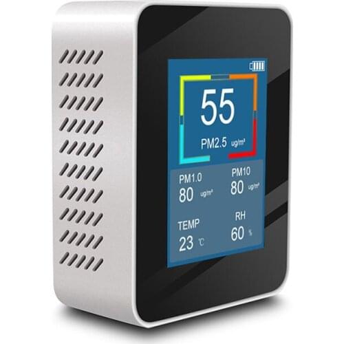Air quality detector pm2.5 pm10 meter test sensor air monitor USB Recharge WIth LCD Screen
