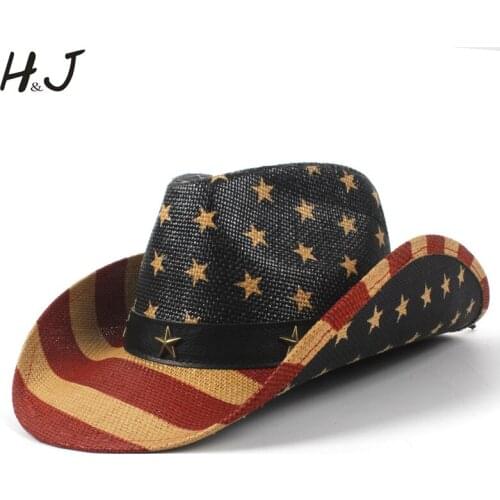 Child Straw Cowboy Hat For Boy Girl Western Sombrero Hombre Cowgirl Caps 52-54CM