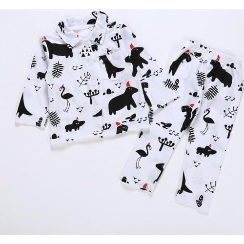 Kids Boys Girls Pajamas Suit Cartoon Cardigan Children Clothing Set Cotton Kids Pyjamas Sets Boutique Kids Clothing