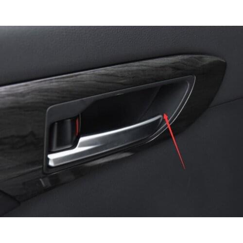 For Toyota Highlander 2021 2022 Peach Wood Inner Door Handle Bowl Cover Trim Decoration Frame Sticker Car Interior Accessories