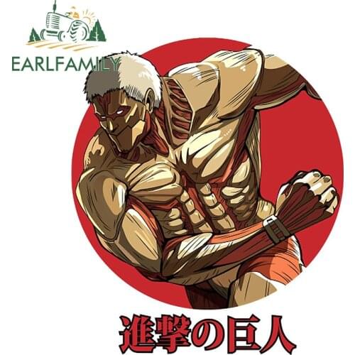 EARLFAMILY 13cm x 11cm Anime Attack On Titan Car Stickers and Decals JDM VAN Motorcycle Trunk Waterproof Vinyl Car Wrap