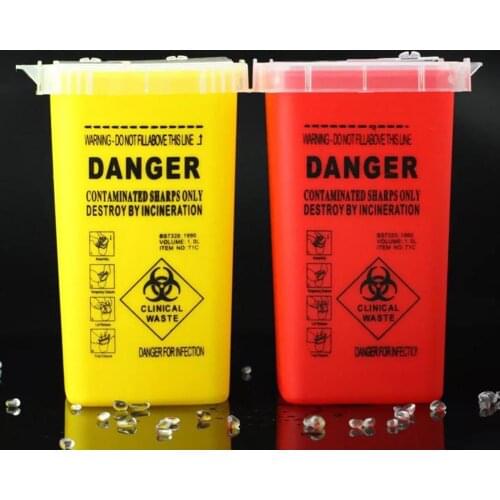 Barbershop Disposable Blade Tattoo Needles Square Waste Storage Box Container Portable Durable Square Shape Small Size Waste Box